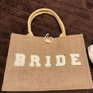 Bride Burlap Tote Bag wedding bachelorette